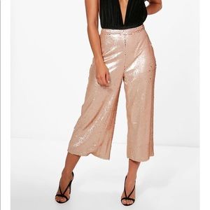 Sequined wide leg culottes